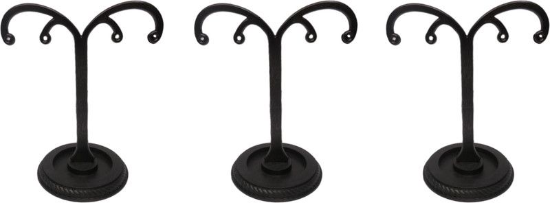 Triock Dual Earring Display Stand Combo (Pack of 3) Black Jewellery Organizer