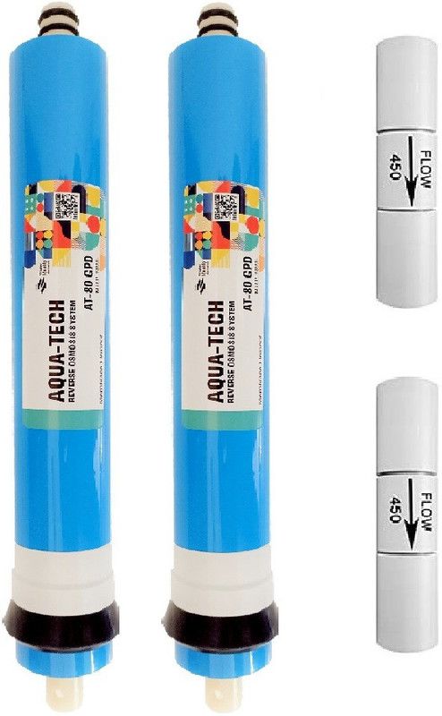 Aquawell-ROS 80GPD Aquatech Membrane(2Nos) with FR(2Nos) for Domestic Purifiers Solid Filter Cartridge  (0.05, Pack of 4)