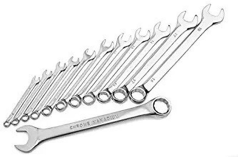 KHALIFA AND BADSHAH Combination Spanner Set (12-Pieces), Chrome-Vanadium Steel 12 PCS Spanner Set Double Sided Combination Wrench Double Sided Combination Wrench  (Pack of 12)