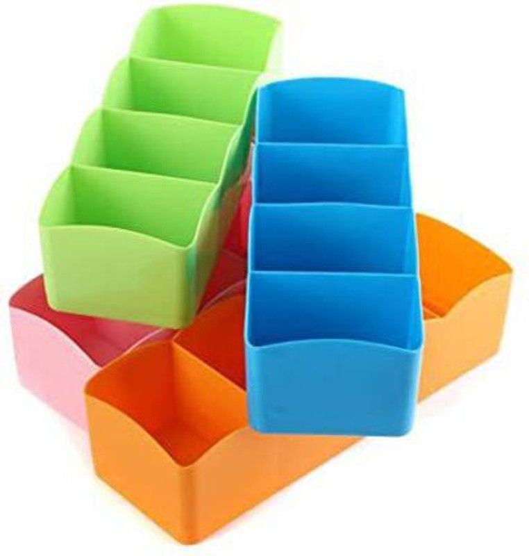 LEXMO 5 Compartment Socks, Tie, Handkerchief, Innerwear, Napkin Organizer Closet Divider  (Plastic)
