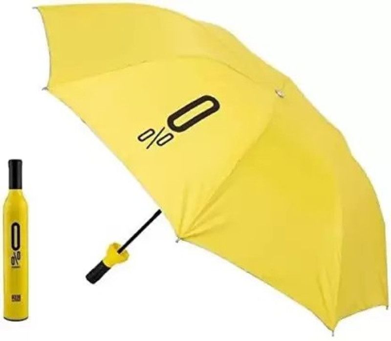 Sahej Multitrade Services Light Compact & Folding Umbrella With Bottle Waterproof Ultra Protective Umbrella  (Multicolor)