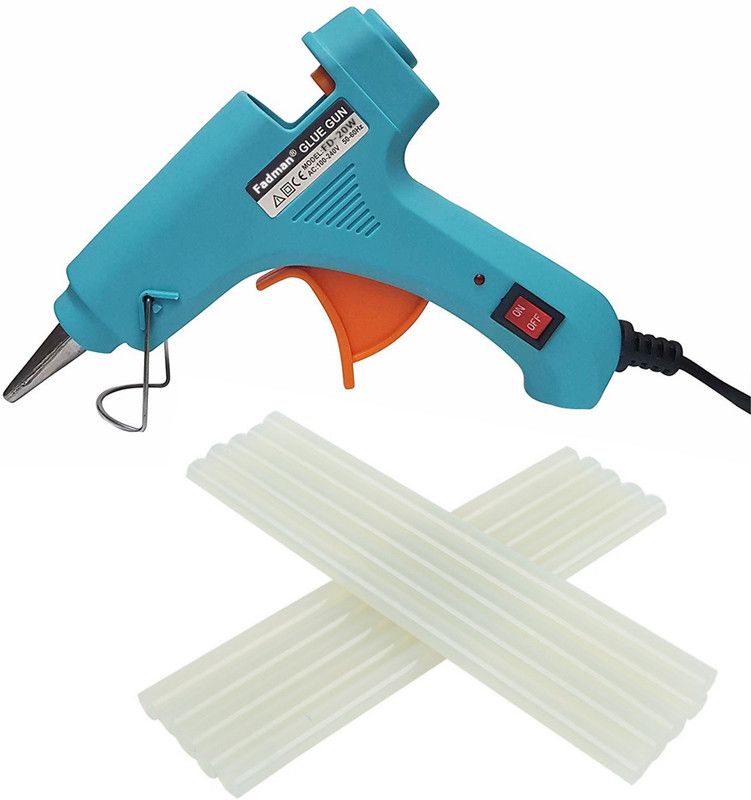 FADMAN Turquoise Mini 20 Watt & 10 Glue Sticks Hot Melt Glue Gun For Art & Crafts,DIY,Kirigami,Paper,PCB,Plush Toys,Crafts,Wood,Box Standard Temperature Corded Glue Gun  (7 mm)