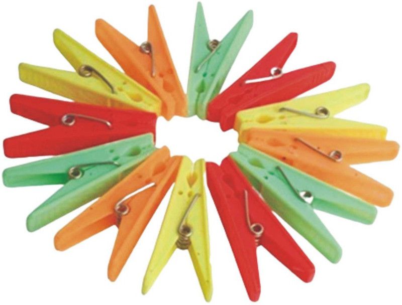 QUYZO PLASTIC Cloth Clips Plastic Cloth Clips  (Multicolor Pack of 12)