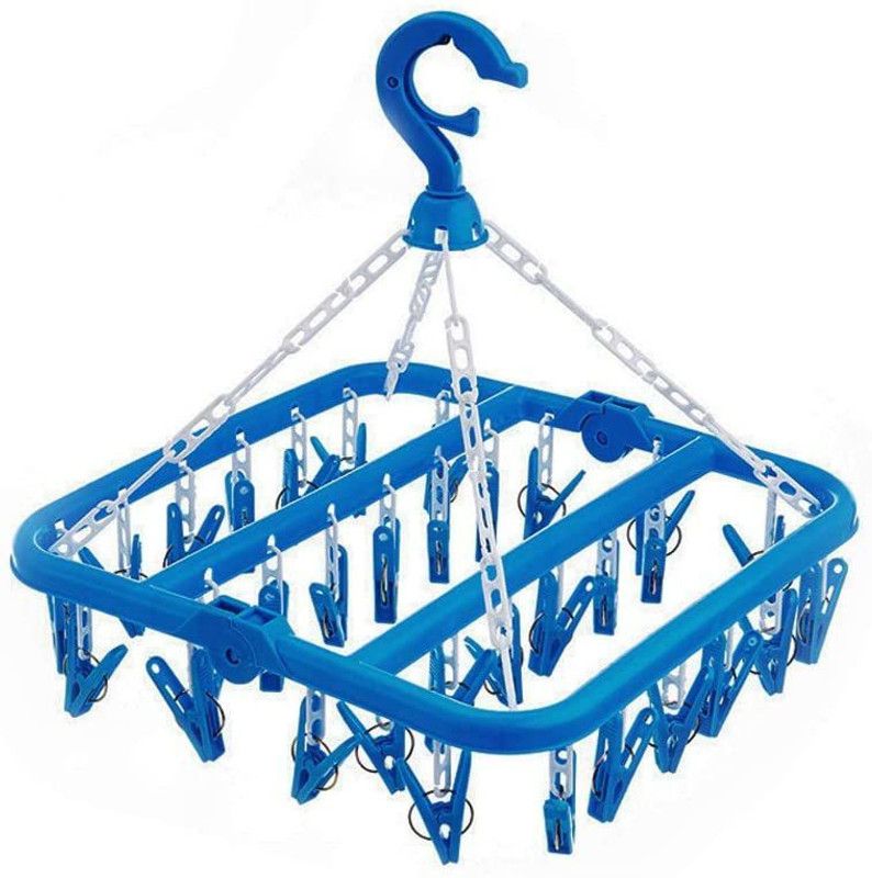 Urbanware Foldable Cloth 28 Clips Laundry Drip Drying Rack Plastic Dress Hanger For Dress