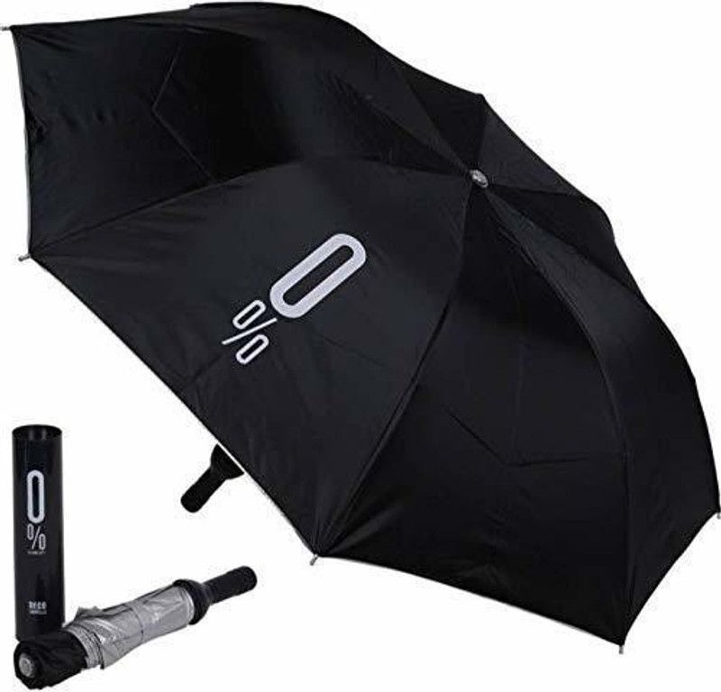 Vesova Folding Portable Umbrella with Bottle Cover for UV Protection Umbrella  (Black)