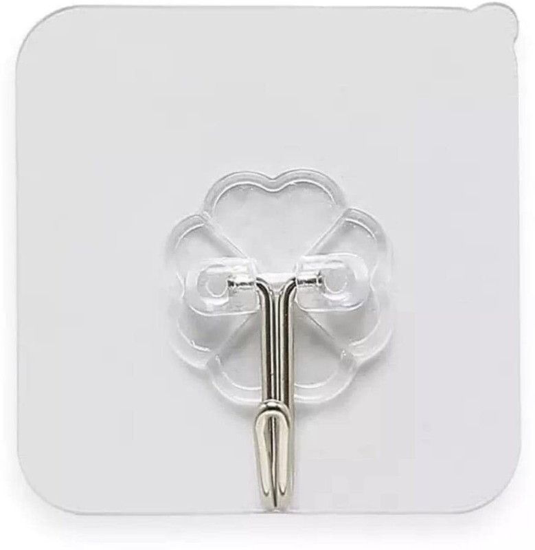 SMMeStore Waterproof and Oilproof,Bathroom Kitchen Heavy Duty Self Adhesive Hooks Hook 1  (Pack of 10)