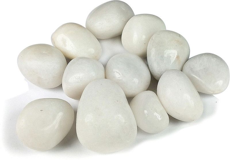 REIKI CRYSTAL PRODUCTS Natural White Agate Tumble Crystals / Stones for Reiki Healing and Vastu Correction and Increase Creativity 50 Grams Tumble Stone Regular Rectangular Crystal Stone  (White 50 g)