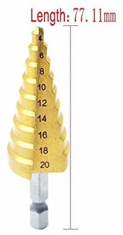 A&S TOOLSHOP 4-20mm Large HSS Steel Step Cone Drill Countersink Titanium Bit Set Hole
