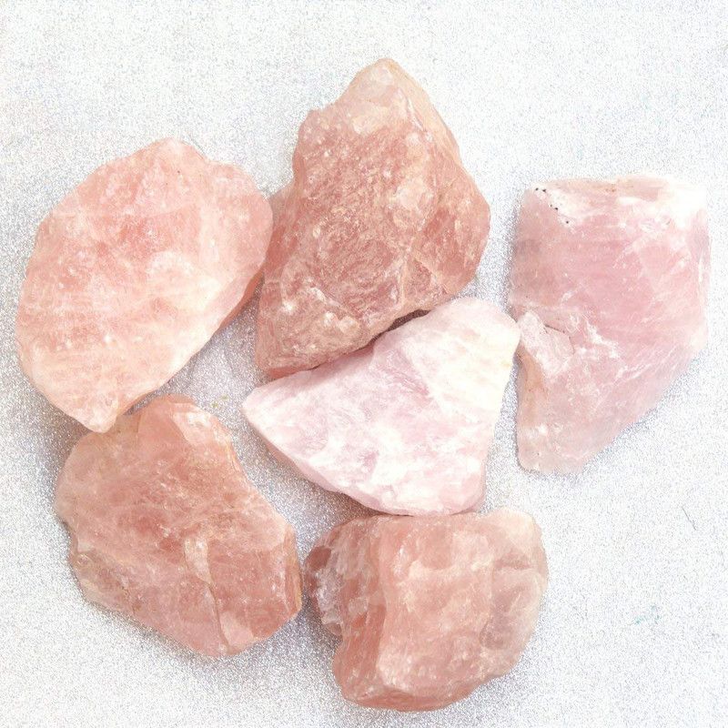 CRYSTU Natural Rose Quartz Stones - Raw Stone for Reiki Healing and Vastu Correction, Protection, Unconditional Love, Relationships and Increase Creativity Raw Rough Stones Regular Rectangular Crystal Stone  (Pink 200 g)