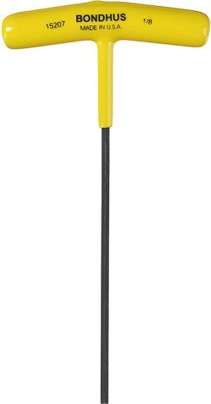 BONDHUS 15207 1/8" Hex T-Handle 6" Length Allen Key Set