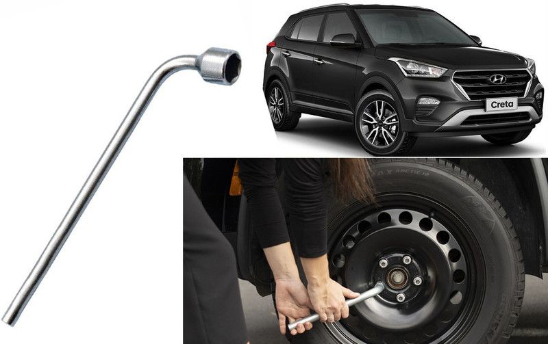 Auto Kite WS4A24 19mm Metal L-Shaped Car Wheel Nut Spanner Wrench 19mm Metal L-Shaped Car Wheel Nut Spanner Wrench Single Sided L Type Wrench  (Pack of 1)
