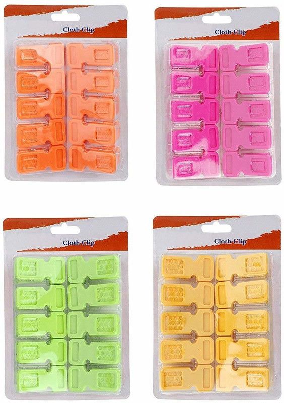 ASFUN Plastic Cloth Clips  (Multicolor Pack of 50)