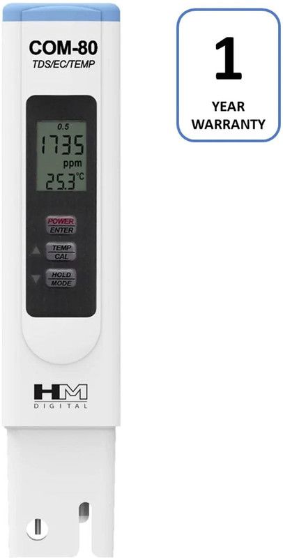 HM DIGITAL Handheld COM-80 EC/TDS Meter Hydrotester With Carrying Case & One Year Warranty Hydrometer