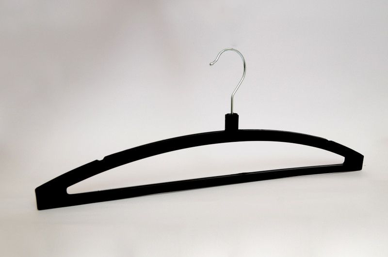 LHM Wardrobe Cloth hangers, Plastic Cloth Hangers, Plastic Dress Pack of 12 Hangers For Dress  (Black)