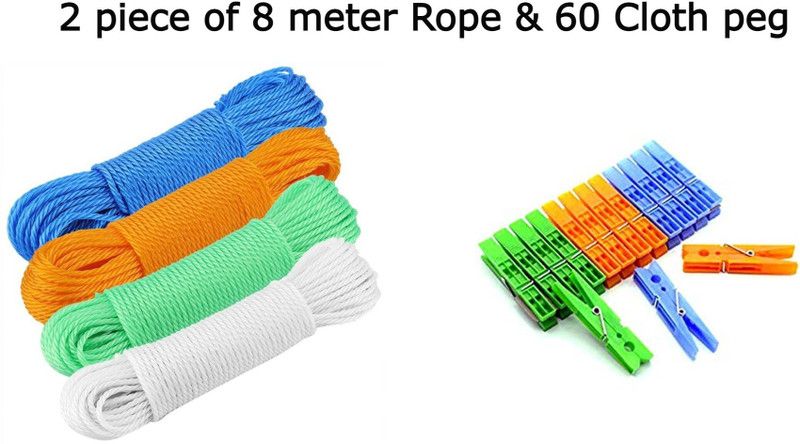 Kaizen Enterprises Polyester Cloth Clips  (Multicolor Pack of 60)