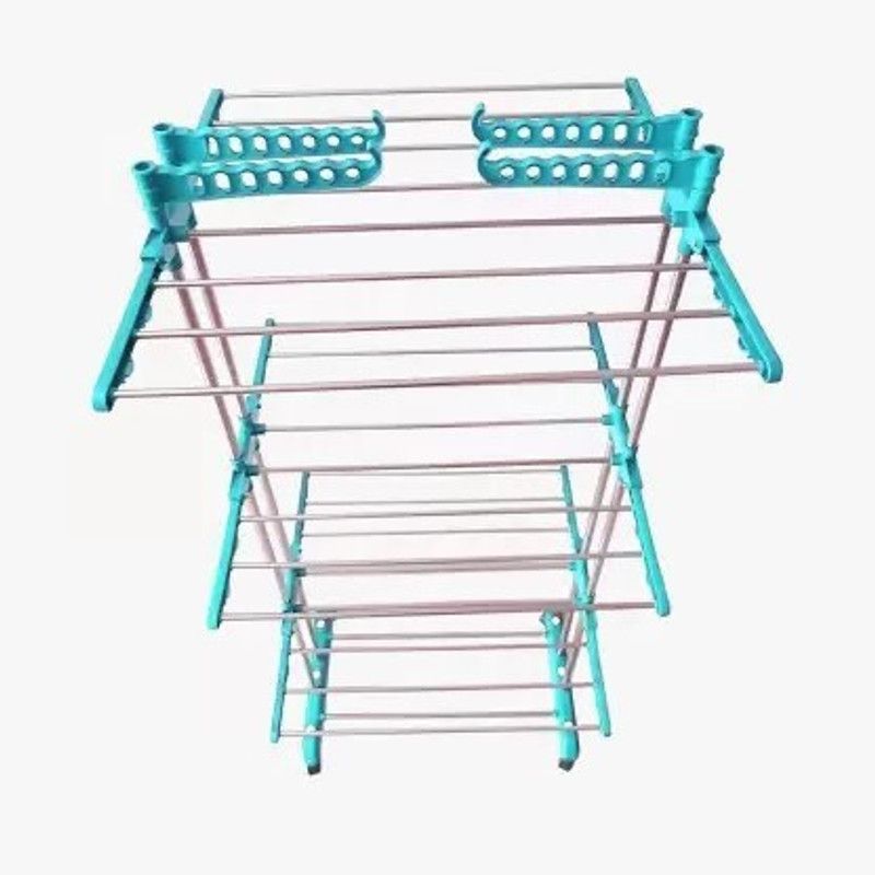 Sukot Steel, Plastic Floor Cloth Dryer Stand S-CDS-DOUBLE POLL-B2SS-3T  (3 Tier)