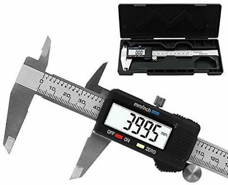 UNIQUE VATIKA UNIQUE VATIKA Digital Stainless Steel Caliper, Vernier Caliper, Caliper Measuring Tool with Inch/Millimeter Conversion, Extra Large LCD Screen, 0-6 Inch/0-150 mm, Auto Off Featured Micrometer RR-003 Digital Caliper  (0-150 mm)