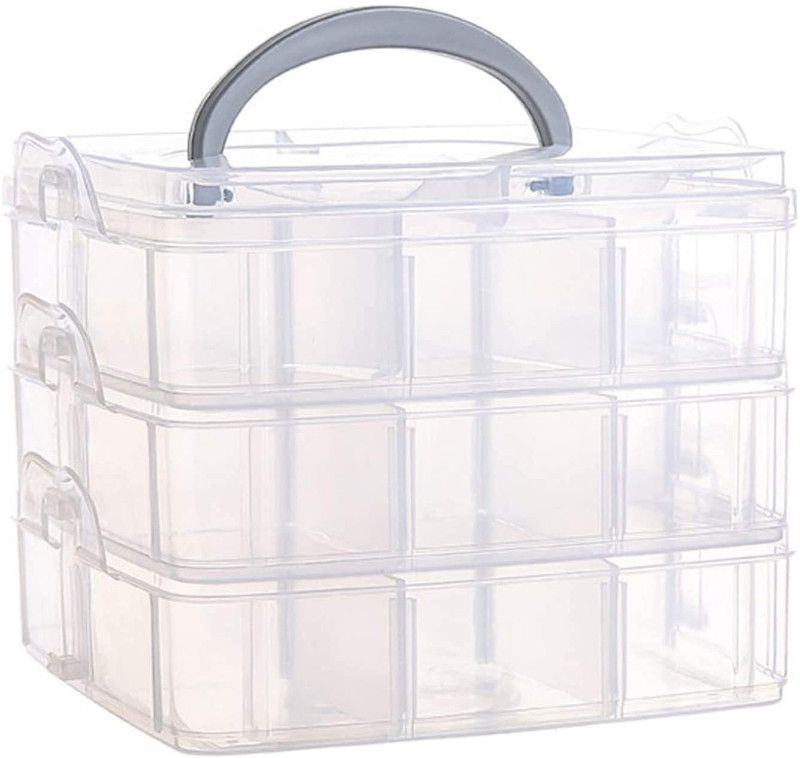 Grahil Cosmetic & Make-up Organizers  (White, Plastic)