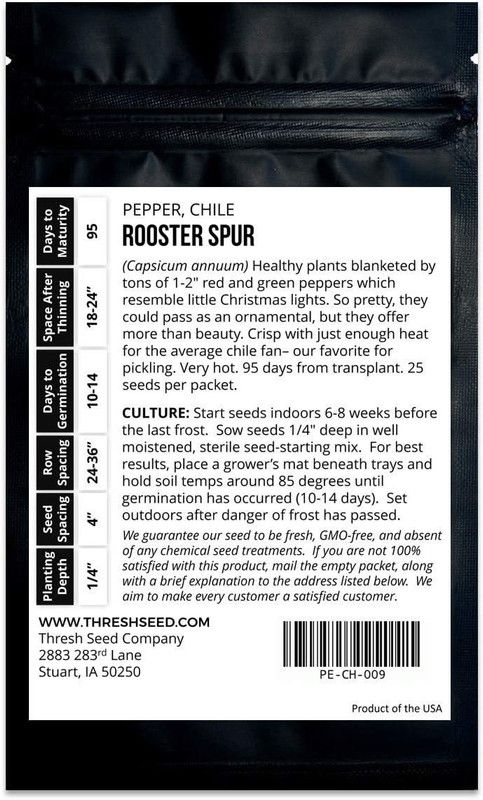 WILLVINE XLL-824 Rooster Spur Chilli Pepper Seeds Seed  (200 per packet)