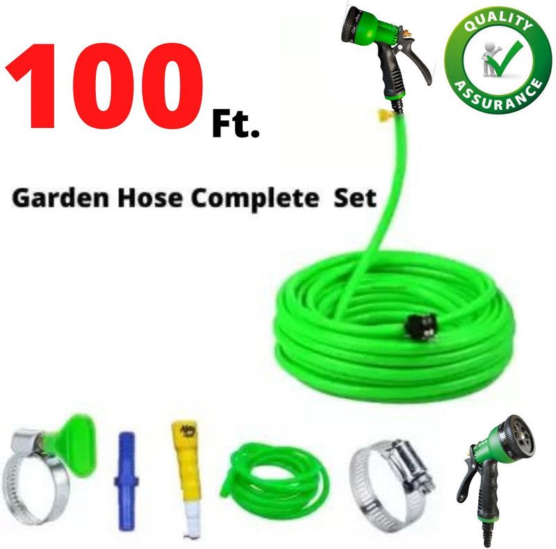 Magnetkart 100 Feet Premium Quality Gardening Hose Pipe Set Hose Pipe