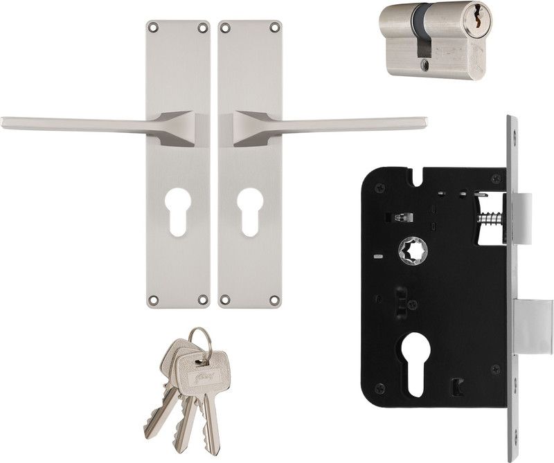 Godrej Locks Steel Matte Door levers  (Silver)