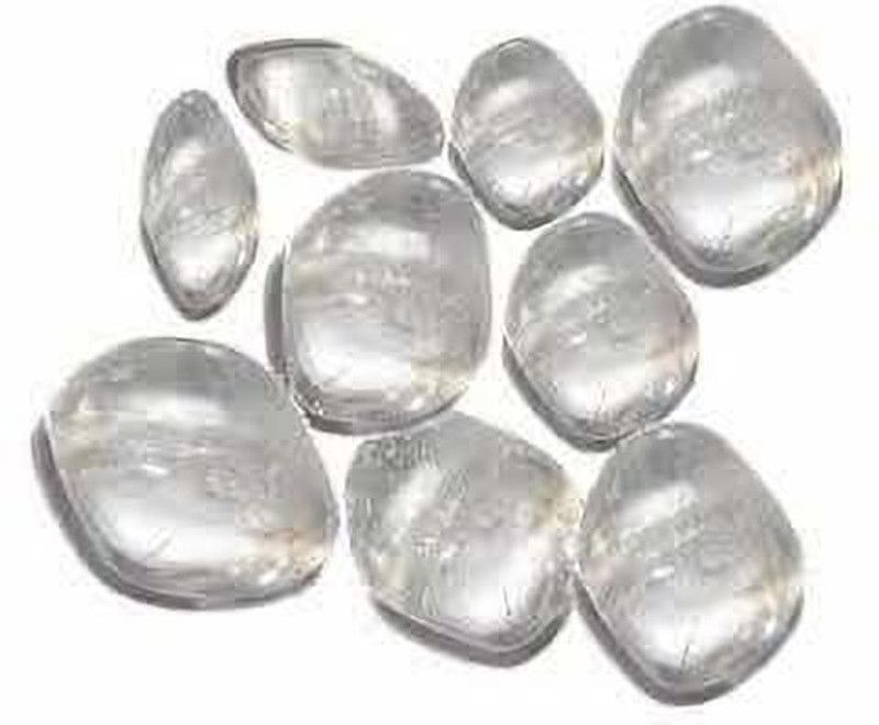 Kesar Zems Natural Clear Quartz Crystal Tumble Stones Pack Of 100 gm For Home Décor/Meditation. Regular Oval Rock Stone  (Clear 1 Pieces)