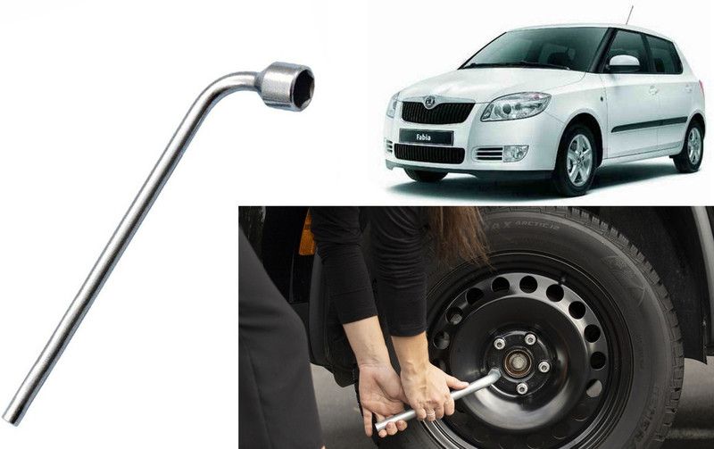 Auto Kite WS4A117 19mm Metal L-Shaped Car Wheel Nut Spanner Wrench 19mm Metal L-Shaped Car Wheel Nut Spanner Wrench Single Sided L Type Wrench  (Pack of 1)