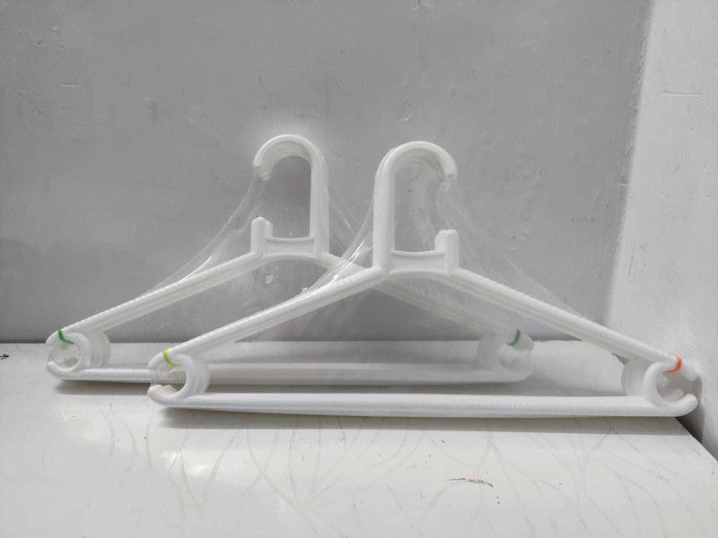Triock Multifunctional High-Grade Solid Plastic Jacket Pant Dress Clothes Hanger Plastic Shirt Pack of 12 Hangers For Shirt  (White, Grey)