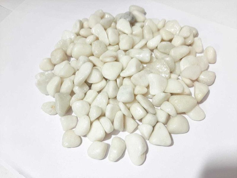 ISKON INTERNATIONAL ISKON24 Painted Asymmetrical Flint Pebbles  (White 500 g)