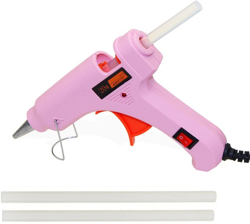 PICKTOOLS PINK MINI HOT GLUE GUN | 20 WATT | 2 GLUE STICKS | Standard Temperature Corded Glue Gun  (7 mm)