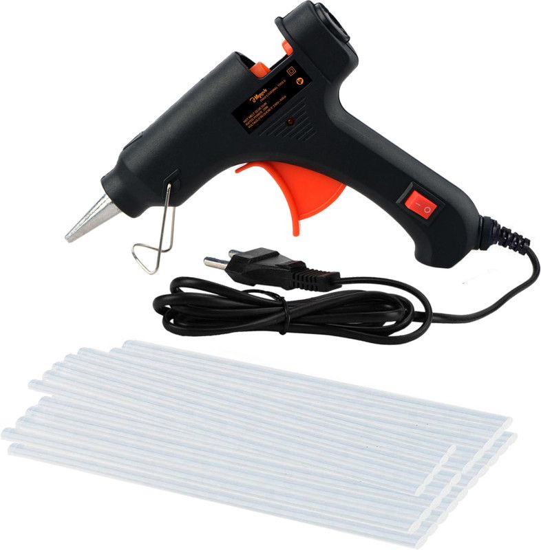 Hillgrove Electric Mini 20 Watt Black Small Hot Gum Glue Gun With 25 Pcs Hot Melt Glue Stick for Craft, Art, Decoration Work Standard Temperature Corded Glue Gun  (7 mm)