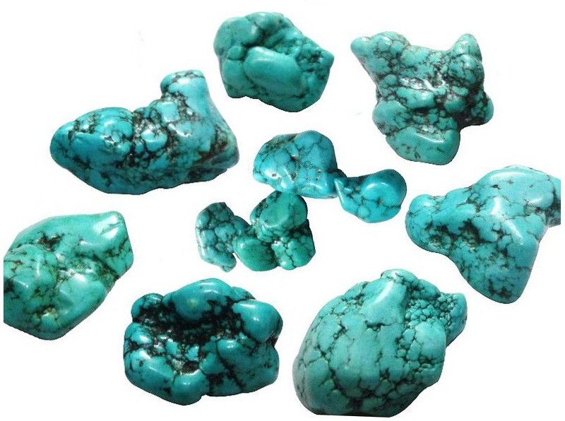 REIKI CRYSTAL PRODUCTS Natural Turquoise Rough - Raw Stone for Reiki Healing and Vastu Correction, Meditation, Protection and Increase Creativity, 100 Grams Feroza Raw Rough Stones Regular Rectangular Crystal Stone  (Green 100 g)