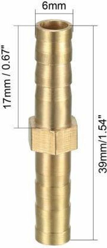 H HADDU 6mm Brass Barb Hose Fitting Straight Connector Joiner Air Water Fuel Boat 5pcs Hose Connector