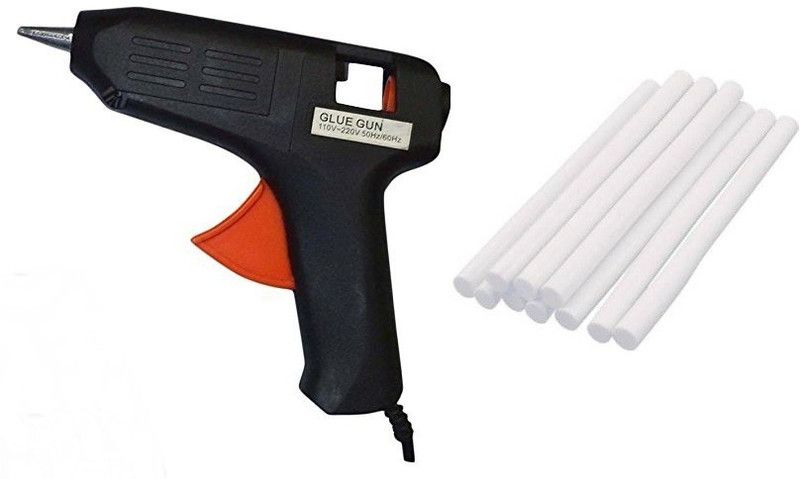 MOREL BLACK 40W HOT GLUE GUN 40WATT WITH 10 TRANSPARENT STICKS STANDARD TEMPERATURE CORDED GLUE GUN (11 MM) Standard Temperature Corded Glue Gun  (11 mm)