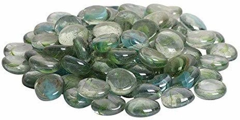 VANNEF Stone Glossy Finish Decorative Shiny Glass Pebbles for Aquarium Vase Filler Home Garden & Outdoor Decoration (Multi_Transparent_2Kg) Polished, Carved Round, Oval Fire Glass Pebbles  (Clear 2 kg)