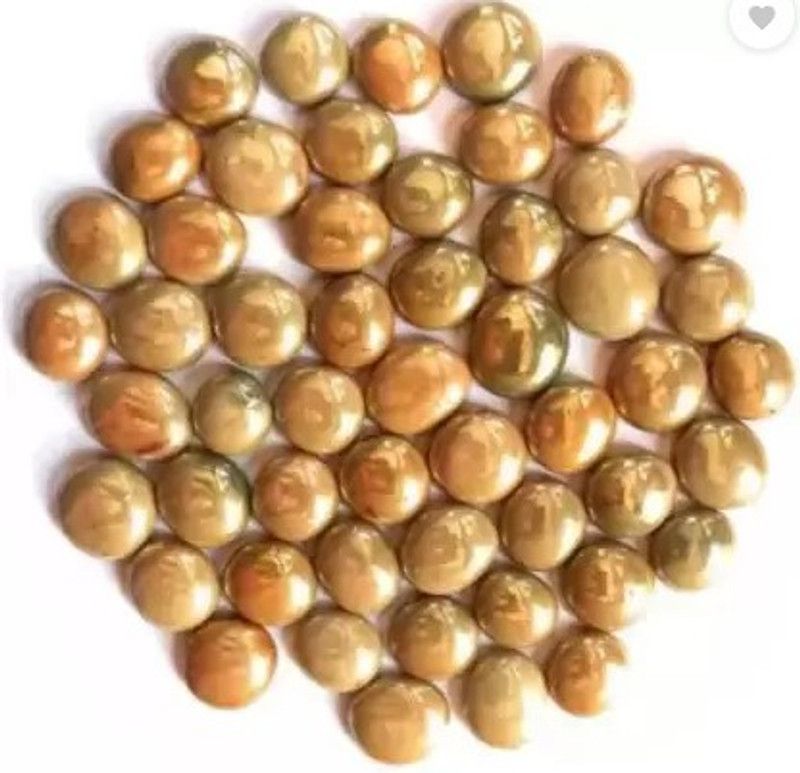 sejal enterprises Golden Glass Decor Stone Colourful Pebbles .Stone for home decor 500 gram Polished Oval Fire Glass Pebbles  (Gold 0.5 g)