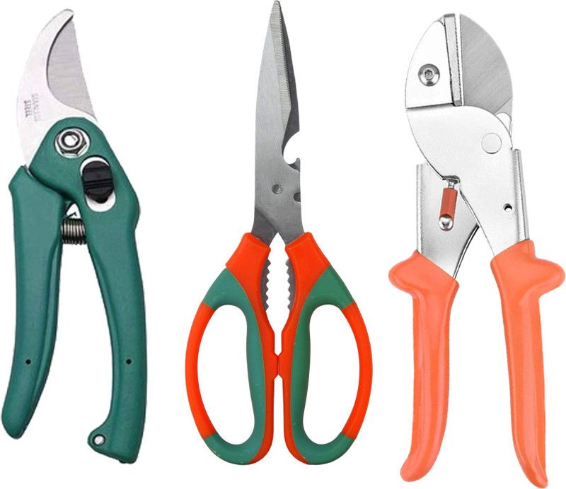 TruTool Garden Tools Combo of 2pcs Garden Pruner, 1pcs Garden Scissor Cutter Garden Tool Kit  (3 Tools)