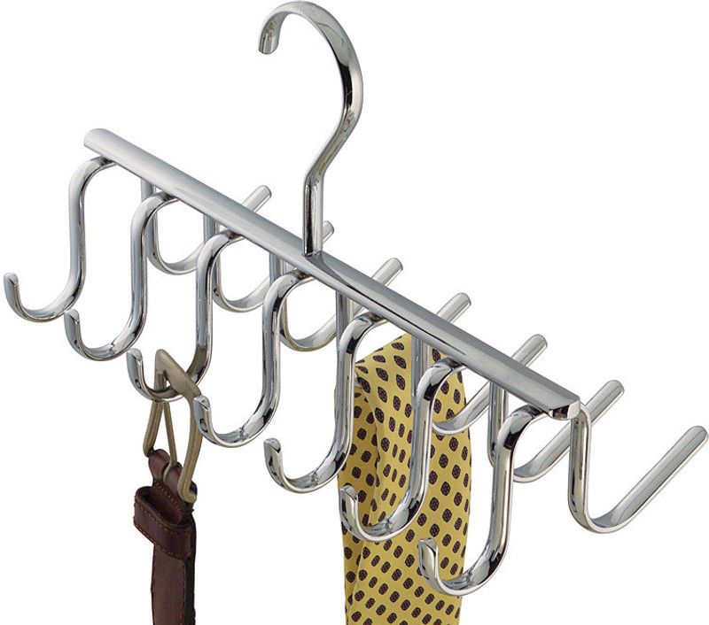 INTERDESIGN CH Axis Tie/Belt Rack Chrome Steel Belt Hanger For Belt  (Silver)