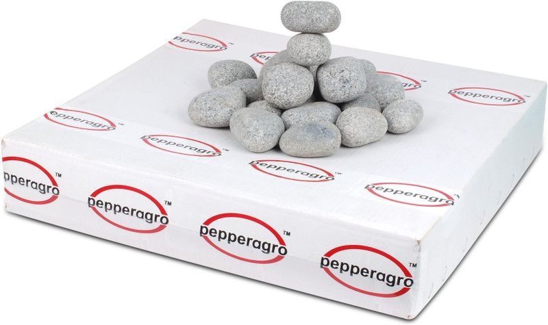 Pepper Agro Pebbles Stones for Decoration / Garden / Table / Aquarium 30 to 40 mm Tumbled Grey Pebble, 14.5 Kg Regular Oval Rock Pebbles  (Grey 14.5 kg)