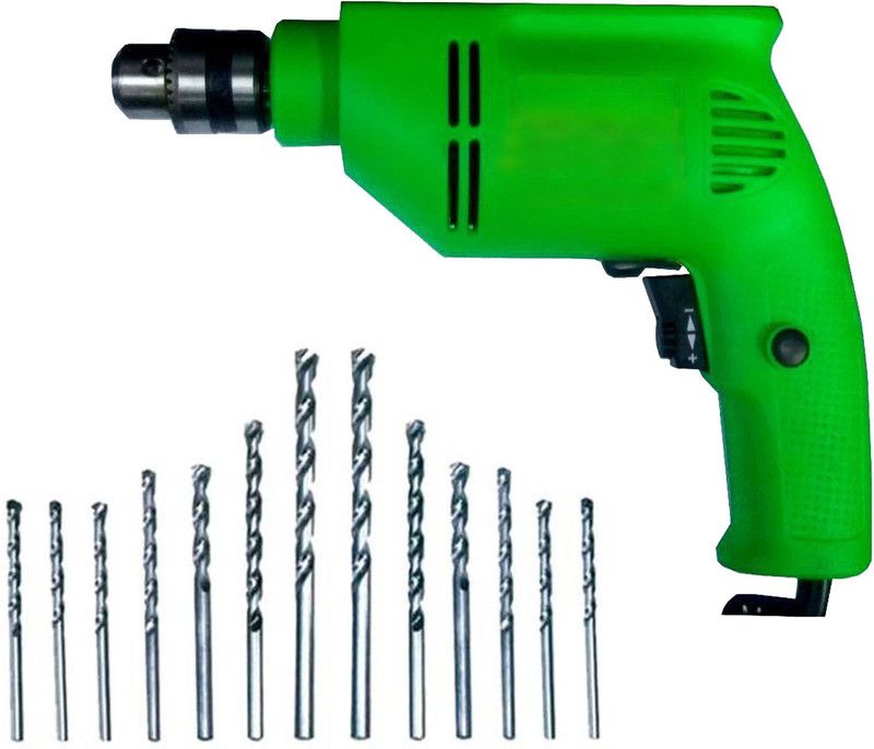 GREEN HOME Electric Reversible Power Drill Machine 13 Bits/Green/400 Watt/220 V/2800 Rpm/ GHDM0254/10mm Pistol Grip Drill  (10 mm Chuck Size)