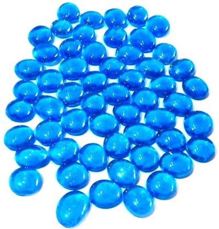 Pebbles5003 Regular Oval Marble Pebbles  (Blue 40 Pieces)