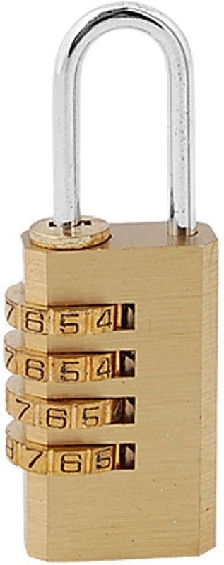 Ganapati 4 Digit Bag Travel Lock Resettable Combination Padlock Padlock  (golden)