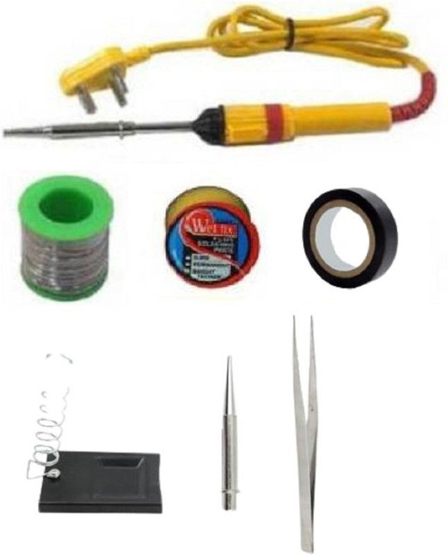 QBM PACK OF 7 SOLDERING IRON KIT 25 W Temperature Controlled  (Pointed Tip)