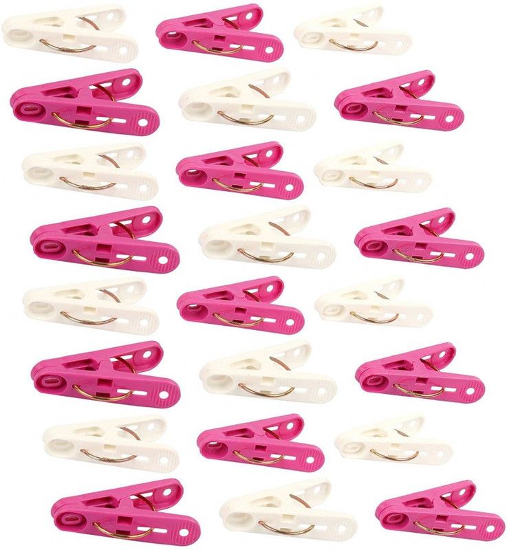 Tinax Plastic Clothes Pegs Strong Clothespins for Towels and Socks Baby Clothes Clips Type A Plastic Cloth Clips  (Multicolor Pack of 24)