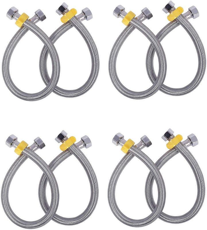 AVLEN Stainless Steel 304 Grade Connection Pipe, Chrome Finish (18-inch) Pack of 8 pcs Hose Pipe  (0.6 m)