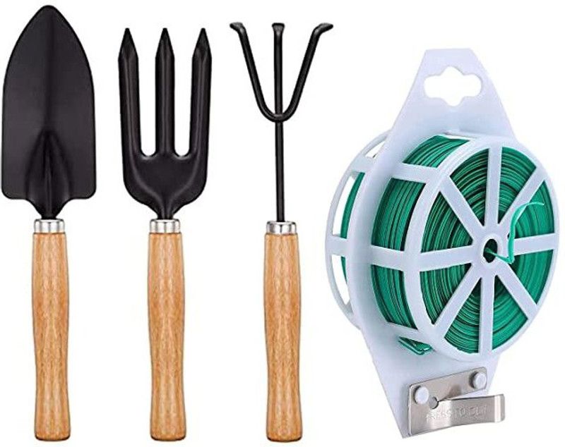 SEE INSIDE Garden King 50 m Plastic Twist Tie with 3Pcs Gardening Tools Set Garden Tool Kit  (2 Tools)