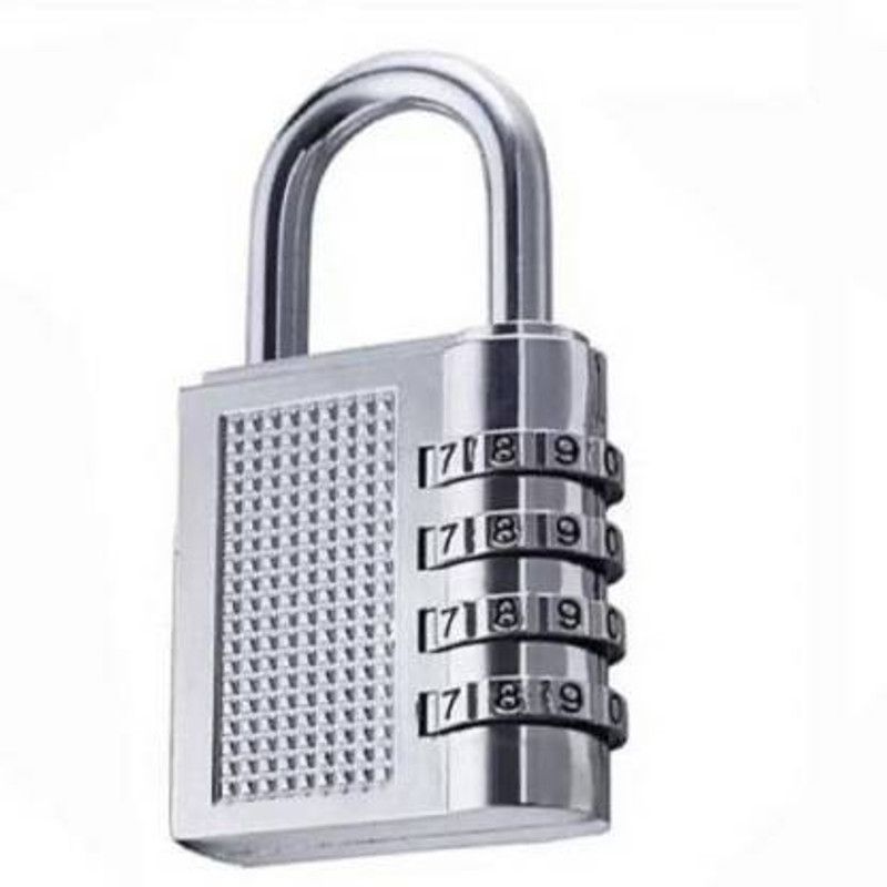 Rangwell Combination 4 Digit Number Travel Luggage Password Lock For Home Office Padlock Padlock  (Silver)
