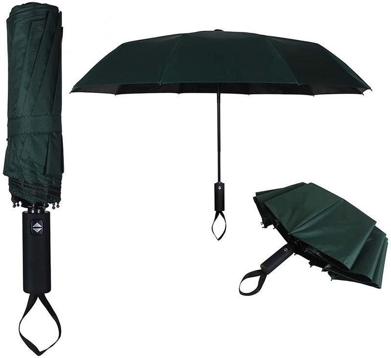 RAINGAL Auto Open And 3 Fold Umbrella For Protection Against Rain Sun&UV Rays with cover Umbrella  (Green)