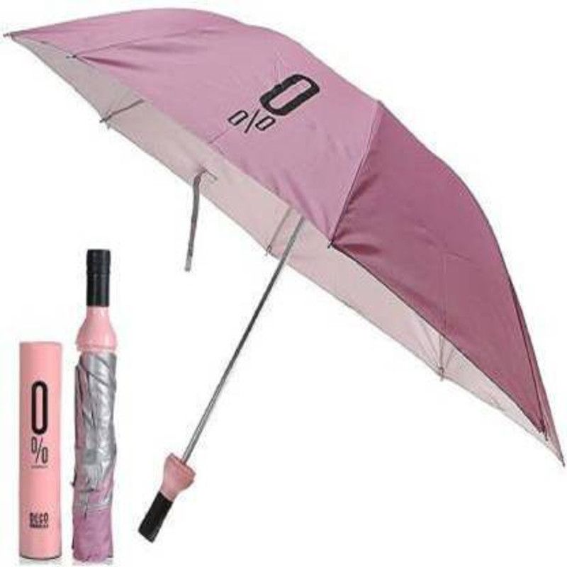 SONANI Wine Bottle Folding Umbrella With Bottle Cover Umbrella Umbrella  (Pink)