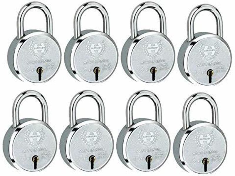 HARRISION 0656 J Supreme Round 50mm BCP Padlock with 7 Lever (Pack of 8) Lock  (Silver)